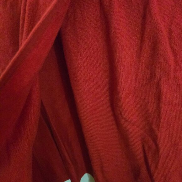 Aqua Poppy Red 100% Cashmere 3/4 Sleeve Cardigan Sweater Size L - Picture 4 of 7